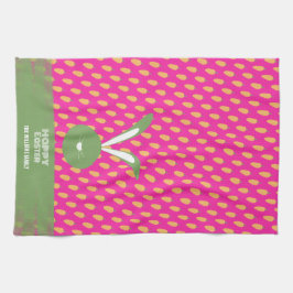 Niedlich Pink Green Happy Ostersonne und Karotten Geschirrtuch