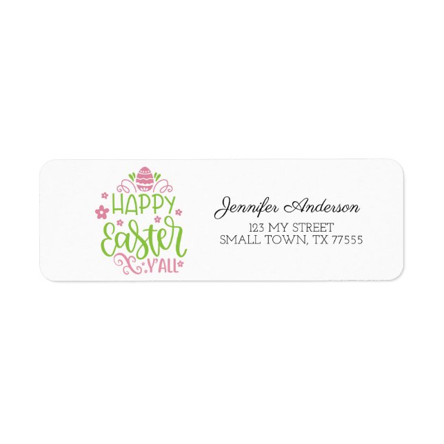 Niedlich Pink Green Spring Happy Osterfeier Y'all  (Vorne)