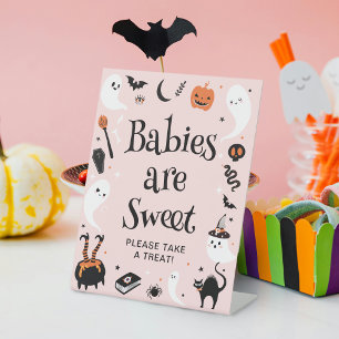 Niedlich Pink Halloween Baby Girl Duwer Gefallen Sockelschild