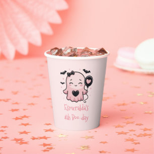 Niedlich Pink Halloween Ghost Geburtstagsparty Pappbecher