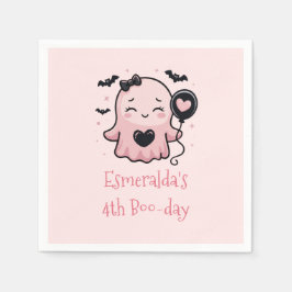 Niedlich Pink Halloween Ghost Geburtstagsparty Serviette