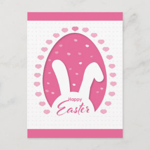 Niedlich Pink Happy Ostersonnige Herzen Postkarte