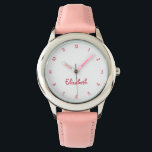 Niedlich Pink Hearls Girls Individuelle Name Girly Armbanduhr<br><div class="desc">Personalisiert, Kinder Mädchen Spaß cool hübschen schicken, gürtelrosa Glitzer Gurt, Edelstahl Gehäuse, Armbanduhr. Geben Sie einfach den Namen ein, um ihn anzupassen. Schaffen Sie eine wunderbare, individuelle Uhr für die lil Prinzessin in Ihrem Leben - Tochter, Schwester, Nichte, Enkelin, Patentin, Stieftochter. Ein tolles Geschenk für Geburtstag, Abschluss, Weihnachten, Feiertage und...</div>