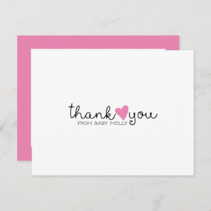 Niedlich Pink Heart Girl Babydusche Danke