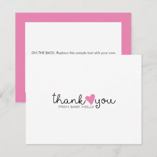 Niedlich Pink Heart Girl Babydusche Danke