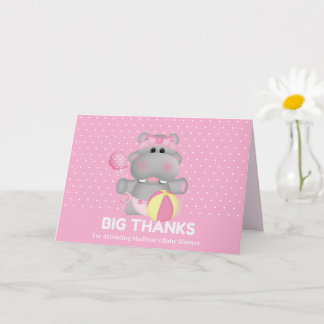 Niedlich Pink Hippo Big Vielen Dank an die Karte