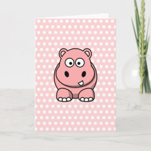 Niedlich Pink Hippo Karte