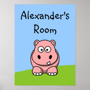 Niedlich Pink Hippo Poster
