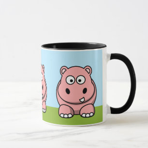 Niedlich Pink Hippo Tasse