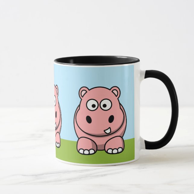 Niedlich Pink Hippo Tasse (Rechts)