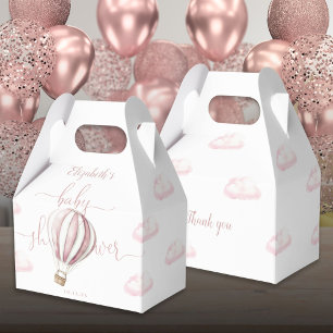 Niedlich Pink Hot Air Ballon Girl Babydusche Geschenkschachtel