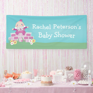 Niedlich Pink Humpty Dumpty Babydusche Banner