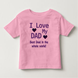 Niedlich Pink I Liebe Mein Vater Mädchen Kleinkind T-shirt
