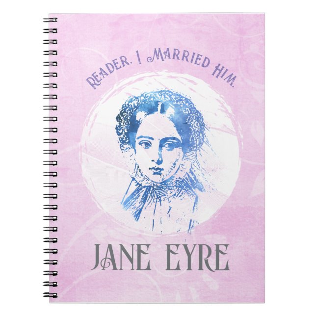 Niedlich Pink Jane Eyre Portrait Reader I Verheira Notizblock (Vorderseite)