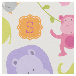 Niedlich-Pink-Jungle-Tiere Baby-Mädchen Custom Mon Stoff