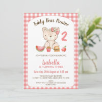 Niedlich Pink Kariert Teddy Bear Picnic Geburtstag