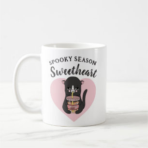 Niedlich Pink Kawaii Cat Spooky Season Sweetheart Kaffeetasse