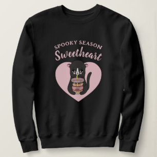 Niedlich Pink Kawaii Cat Spooky Season Sweetheart Sweatshirt