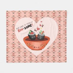 Niedlich Pink Kawaii Sushi in Liebe Valentinstag Fleecedecke