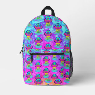 Niedlich Pink kawaii Ufo Bedruckter Rucksack