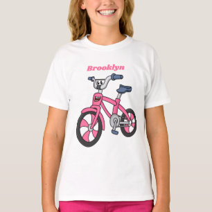 Niedlich-pink-Kinder Fahrrad Cartoon Abbildung T-Shirt