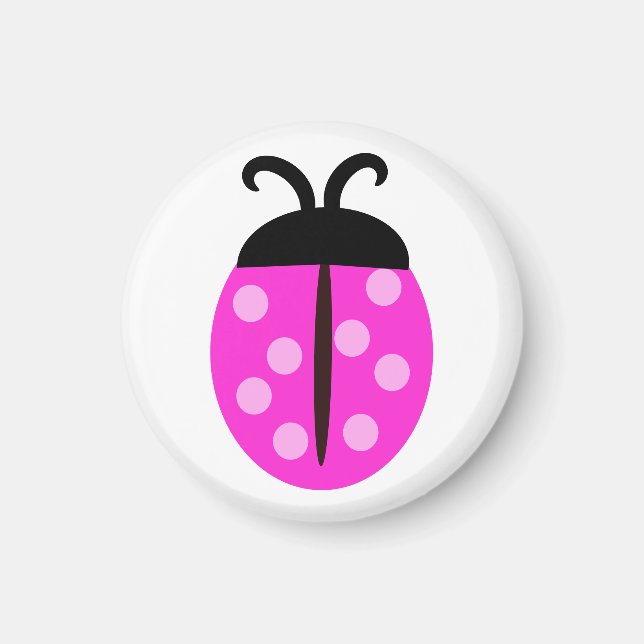 Niedlich Pink Ladybug Magnet (Vorne)