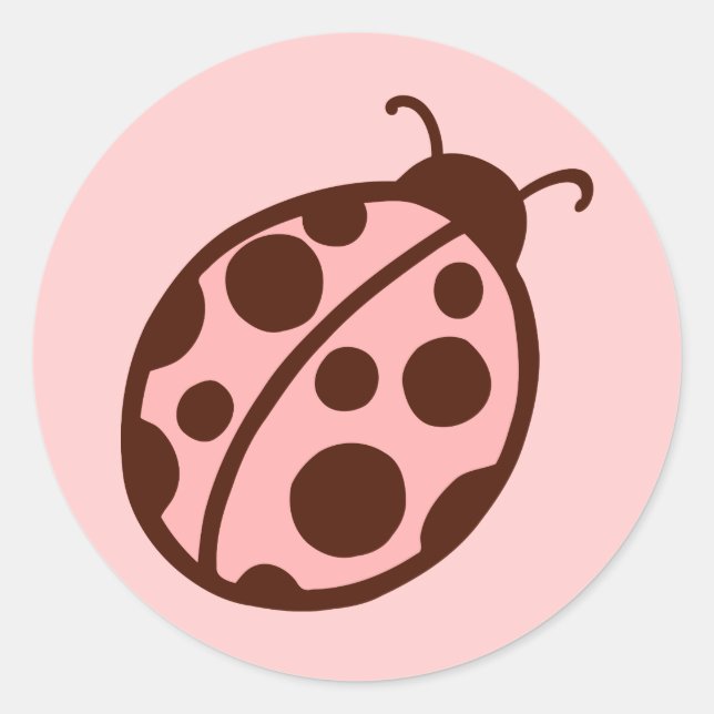 Niedlich Pink Ladybug Party Stickers (Vorderseite)