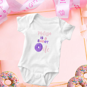 Niedlich Pink Lila Sweet One Girl's Birthday Baby Strampler