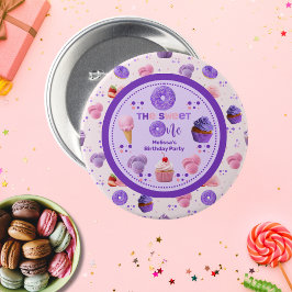 Niedlich Pink Lila Sweet One Girl's Birthday Button