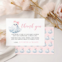 Niedlich Pink Little Boo Baby Dusche Danke Karte