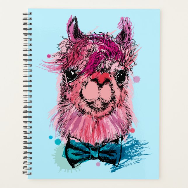 Niedlich Pink Llama Planer (Vorderseite)