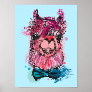 Niedlich Pink Llama Poster