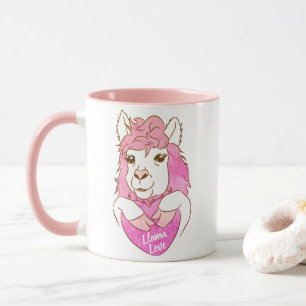 Niedlich Pink Llama Sketch Llama Liebe Tasse
