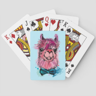 Niedlich Pink Llama Spielkarten