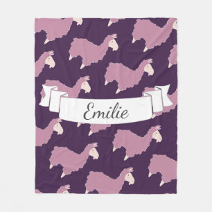 Niedlich Pink Llamas Individuelle Name Fleecedecke