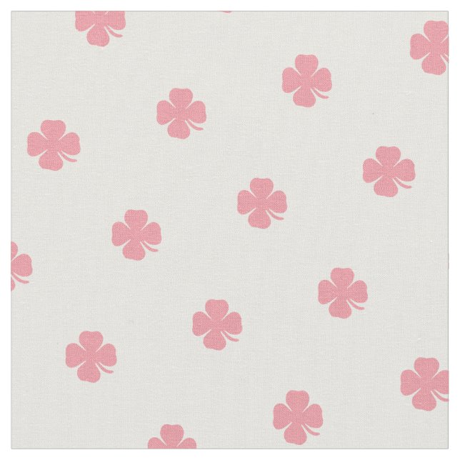Niedlich Pink Lucky Klee Muster Stoff (Nahaufnahme)
