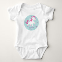 Niedlich Pink Magical Unicorn Baby Strampler