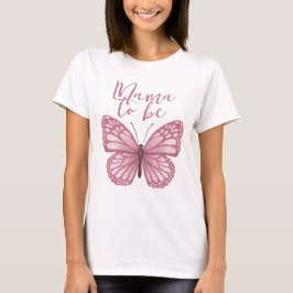Niedlich Pink Mama wird Butterfly Baby Dusche T-Shirt