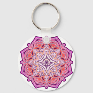 Niedlich Pink Mandala Schlüsselanhänger