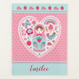 Niedlich Pink Matryoshka Russische Puppe Planer