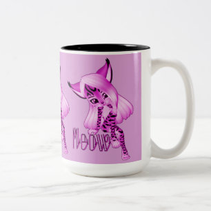 Niedlich Pink Meow Tiger Cat Kaffee Tasse