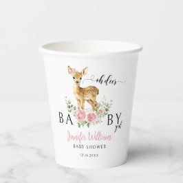 Niedlich Pink Oh Deer Baby Girl Duschpapier Tassen Pappbecher