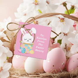 Niedlich Pink Osterfest Personalisierte Kinder Par Geschenkanhänger