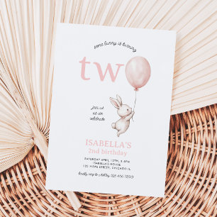 Niedlich Pink Ostergeblasenes Kaninchen Mädchen am Einladung