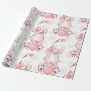 Niedlich Pink Ostersonne Geschenkpapier