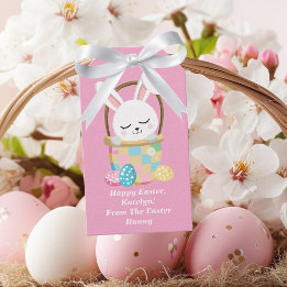 Niedlich Pink Ostersonne Personalisierte Kinder Geschenkanhänger