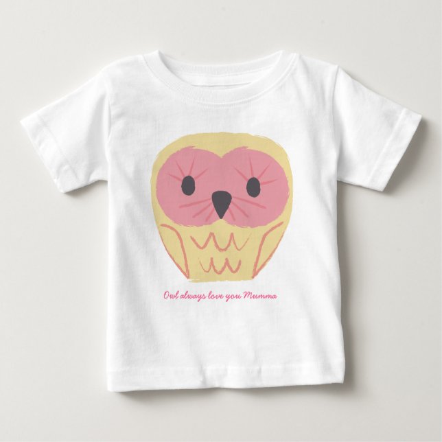 Niedlich Pink Owl Baby Onsie Geschenk Kinderdusche Baby T-shirt (Vorderseite)