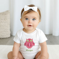 Niedlich Pink Owl Girl Name erster Geburtstag