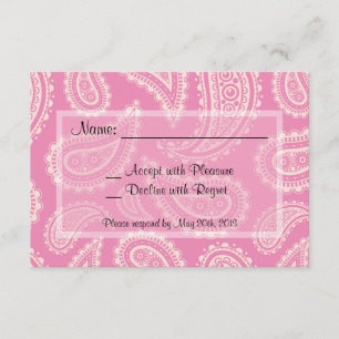 Niedlich Pink Paisley Girl Baby Showkarte RSVP Karte