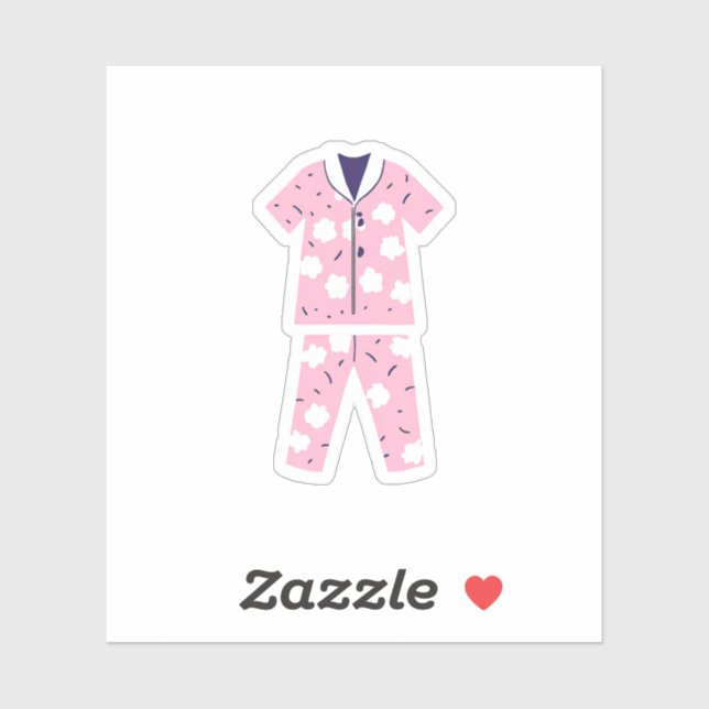 Niedlich Pink Pajamas Aufkleber (Blatt)